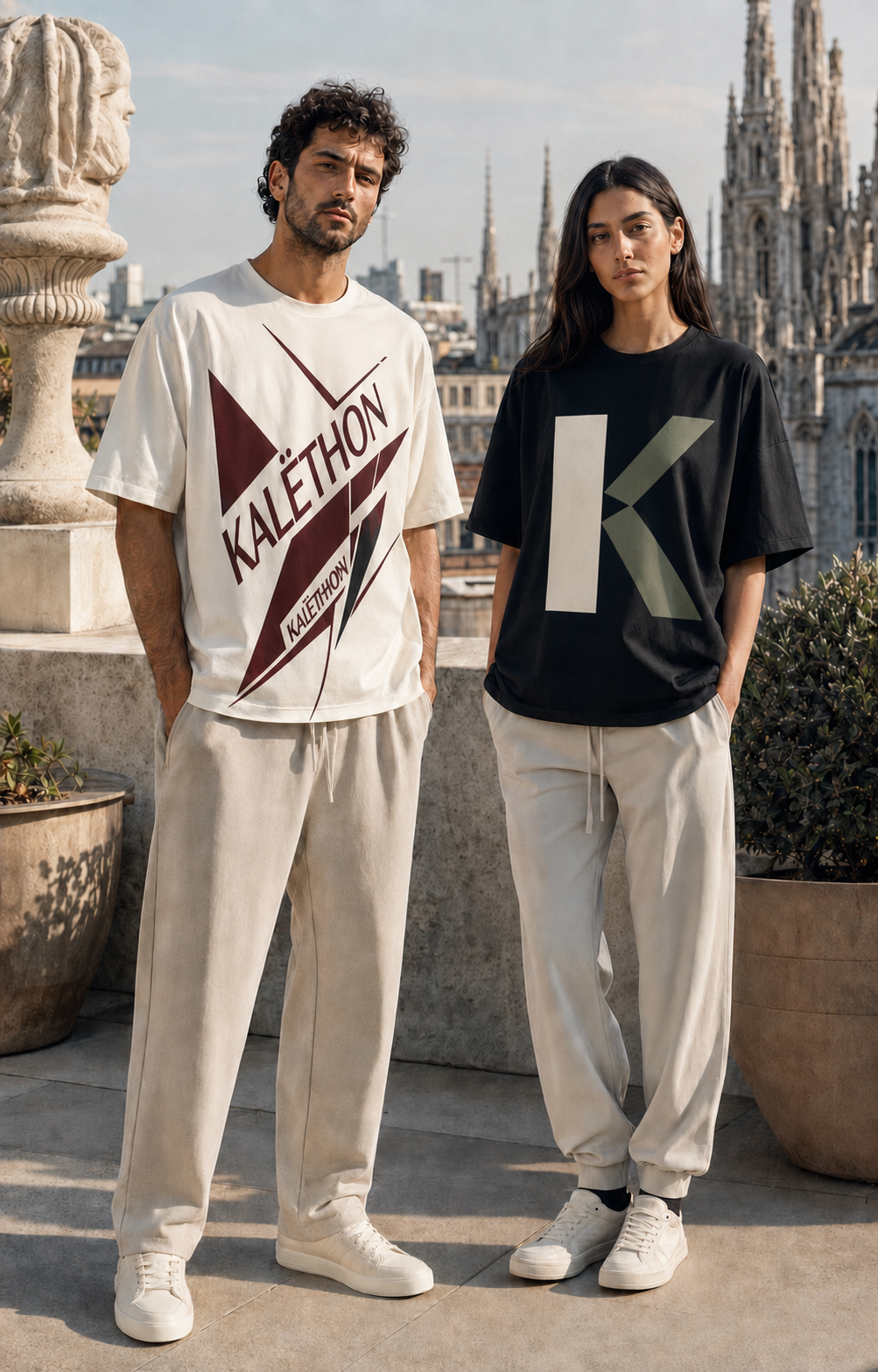 Premium Kalëthon jersey garments showing substantial fabric texture